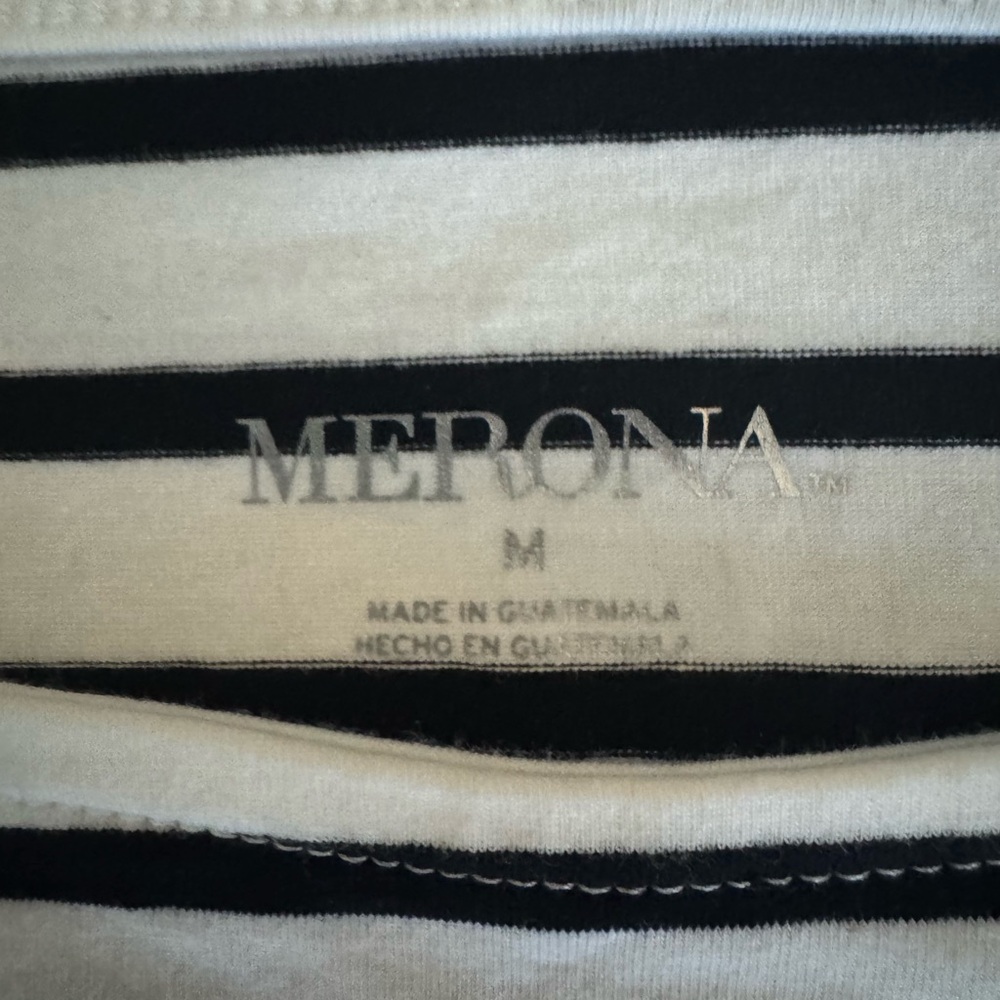 Merona Striped Long Sleeve Boat Neck Top - Navy and White - Picture 4 of 8